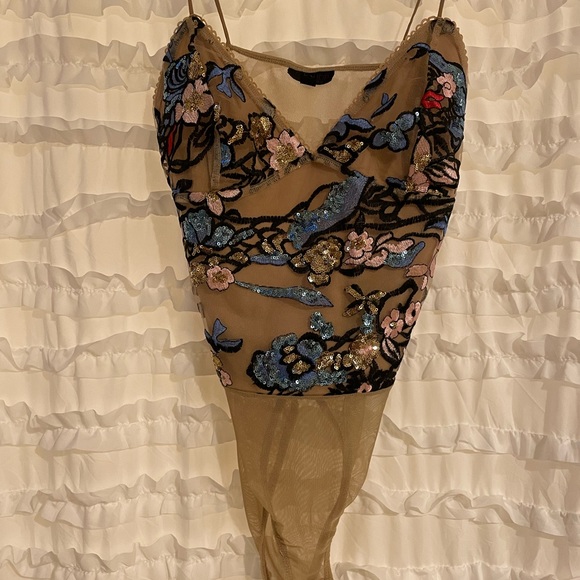 Sequined mesh bodysuit - Picture 1 of 2